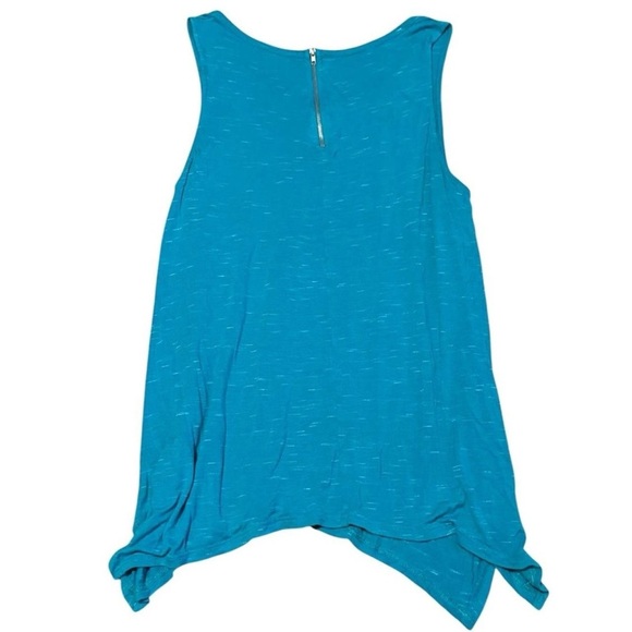 Olivia Moon Blue Asymmetrical Tank Top - Picture 2 of 7